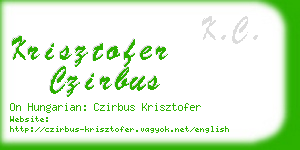 krisztofer czirbus business card